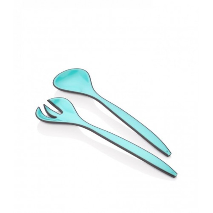 Set lingura si furculita pentru salata, albastru, Art of Dining by Heinner