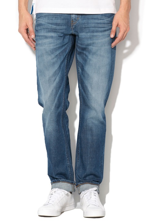 Mustang, Oregon Kék Szűk Farmernadrág Mosott Hatással 3116-5111-583