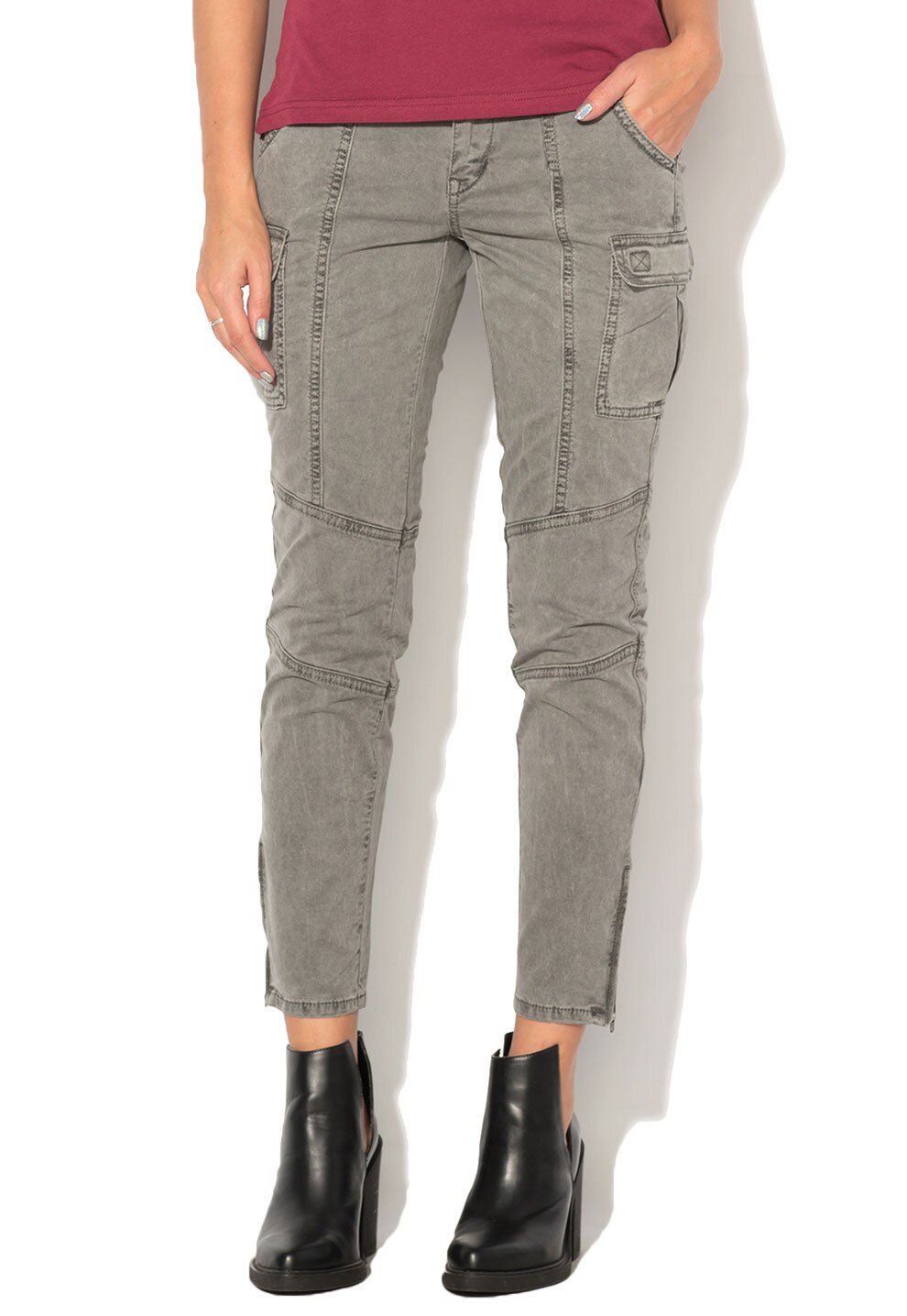 Mustang Jeansi cargo slim fit gri deschis Jasmin 32