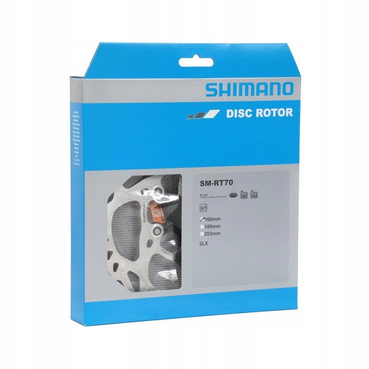 Rotor disc frana Shimano SM-RT70 Center Lock 180mm, piulita externa