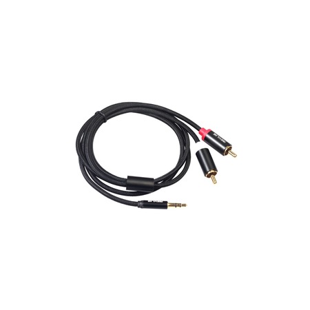 Kábel 2 RCA Jack Jack 3,5 mm, színes csatlakozók, 1,8 m, Fekete - eMAG.hu