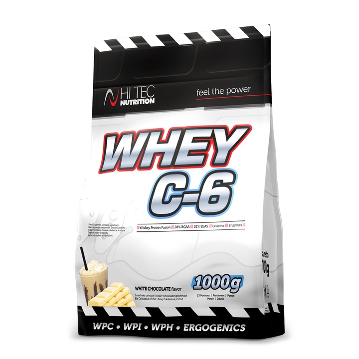 Proteine Pudra, Hi TEC Nutrition, Whey C-6, 1000g, Ciocolata Alba