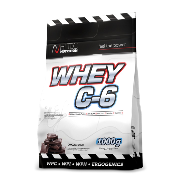 Proteine Pudra, Hi TEC Nutrition, Whey C-6, 1000g, Ciocolata
