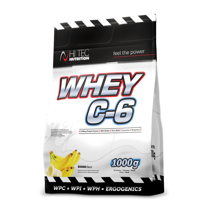 Proteine Pudra, Hi TEC Nutrition, Whey C-6, 1000g, Banane