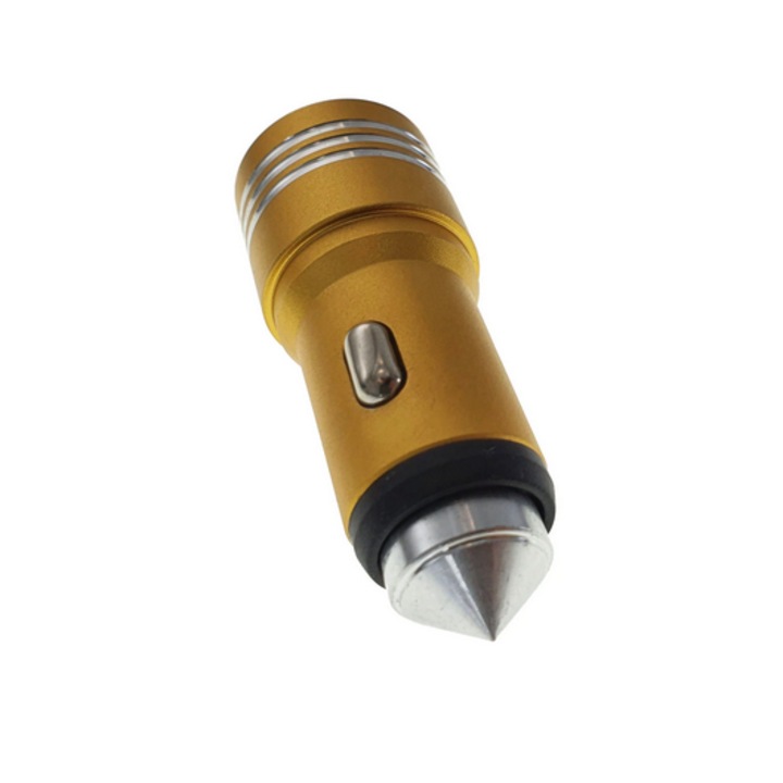 Univerzális autós töltő, 2 x USB, DC 12 V - 24 V bemenet, Arany, WSN