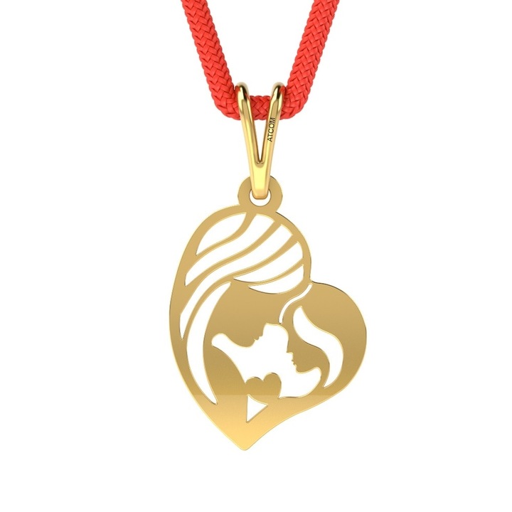 Висулка, Майка и дъщеря, С връв, Жълто злато