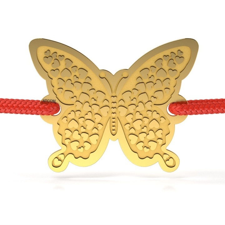 Bratara din aur galben model Happy Butterfly