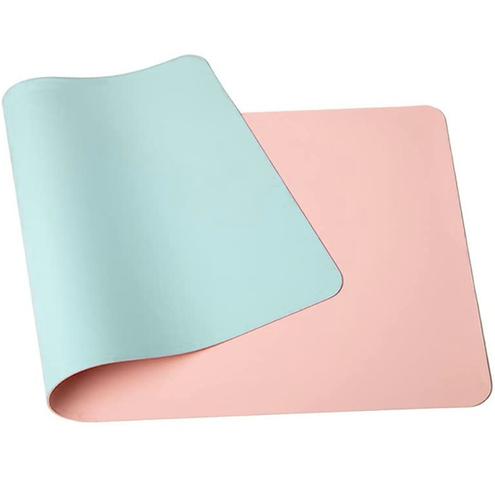 Deskpad, Euotboup, Poliuretan, 80x40 cm, Roz/Albastru
