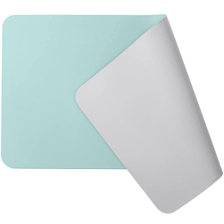 Deskpad, Euotboup, Poliuretan, 80x40 cm, Gri/Albastru