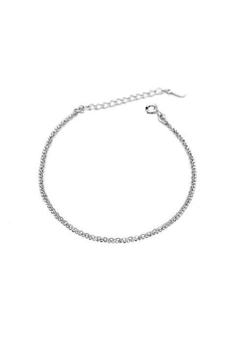 Bratara dubla din argint 925 argintie fara pandantiv