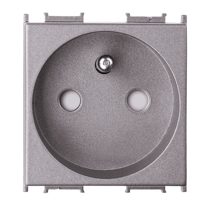 Priza simpla 2P+E, standard francez, UPS, cu obturator-protectie copil, 16A, 250V