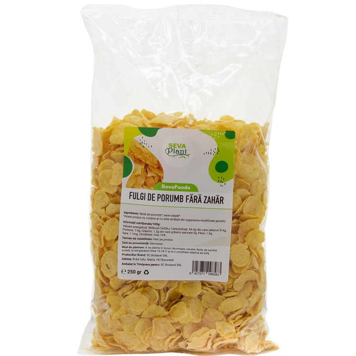 Kukoricapehely cukor nélkül, 250gr, SevaFoods