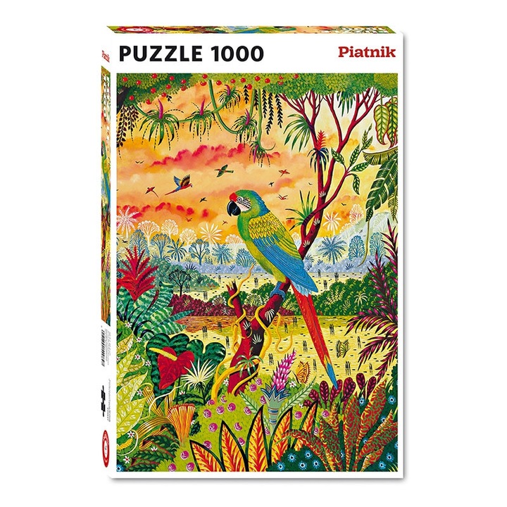 Пъзел Green Macaw, Piatnik, 67.5 x 44.1 cm, 1000 части, Многоцветен