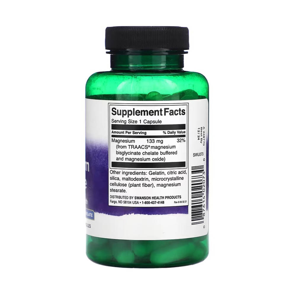 Magnesium Glycinate Albion Chelated, 133mg, Swanson, 90 capsule SWU073