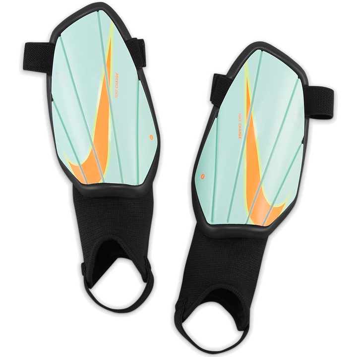 Aparatori fotbal Nike Charge, marime M, Verde-Portocaliu