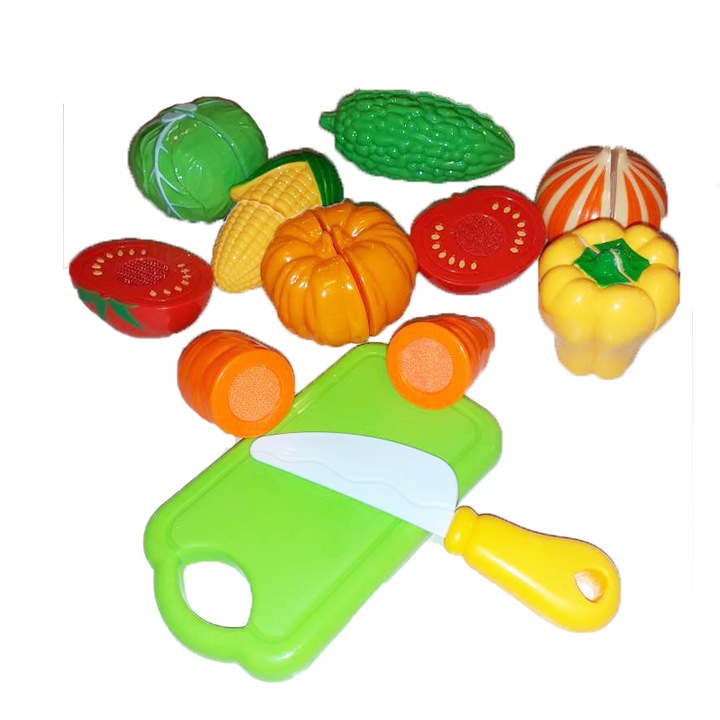 Set bucatarie cu alimente 10 piese Mini Junior VG-1002, Multicolor