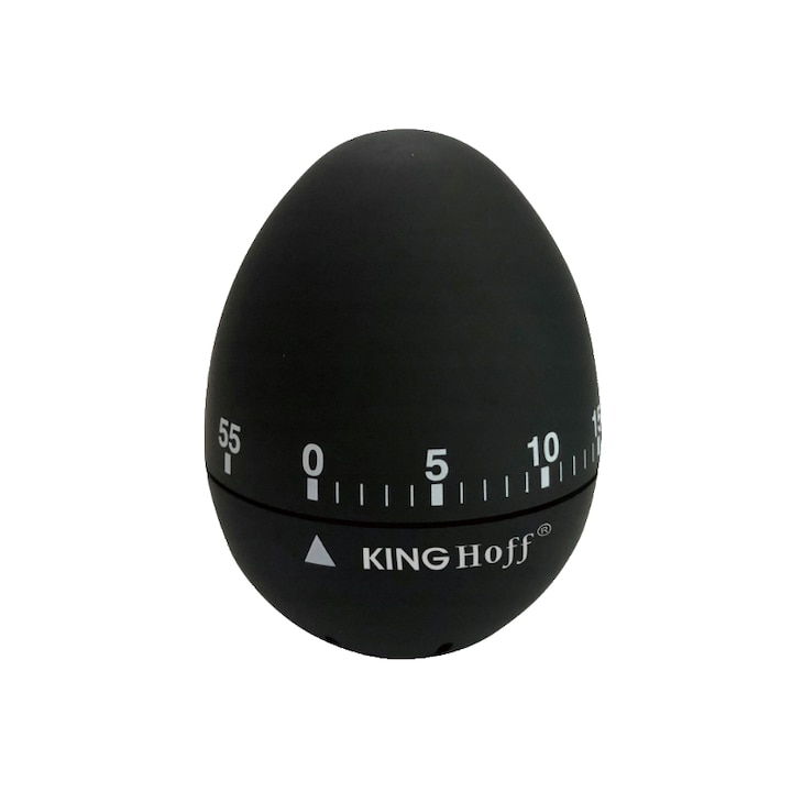 Кухненски таймер тип яйце, 60х75 мм, 60 минути, Kinghoff черен