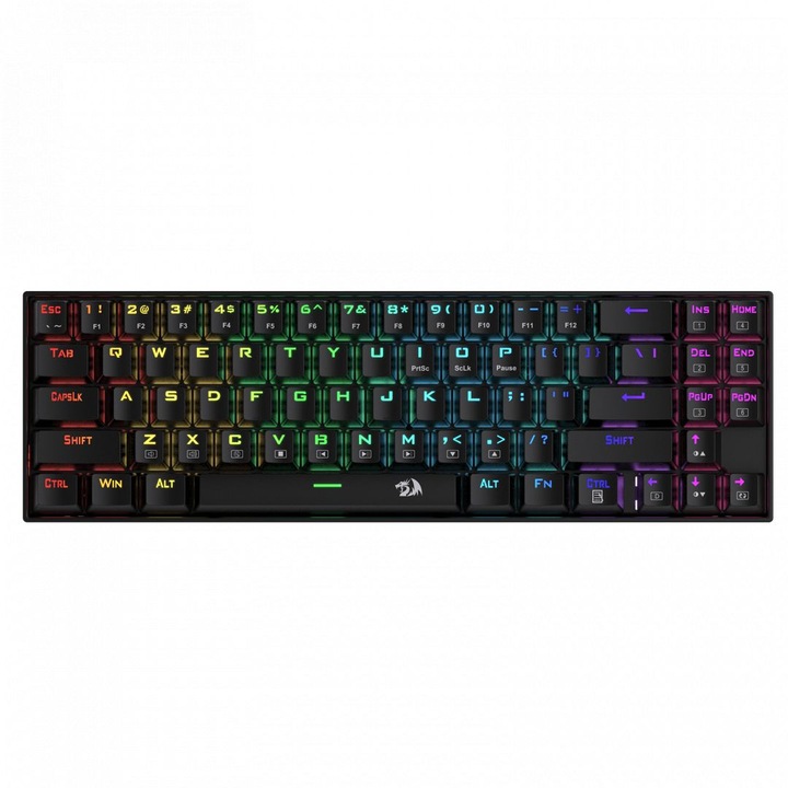 Redragon Deimos, tastatura mecanica cu fir si fara fir, RGB, comutator albastru Black HU (K599-KRS_BLUE_HU)