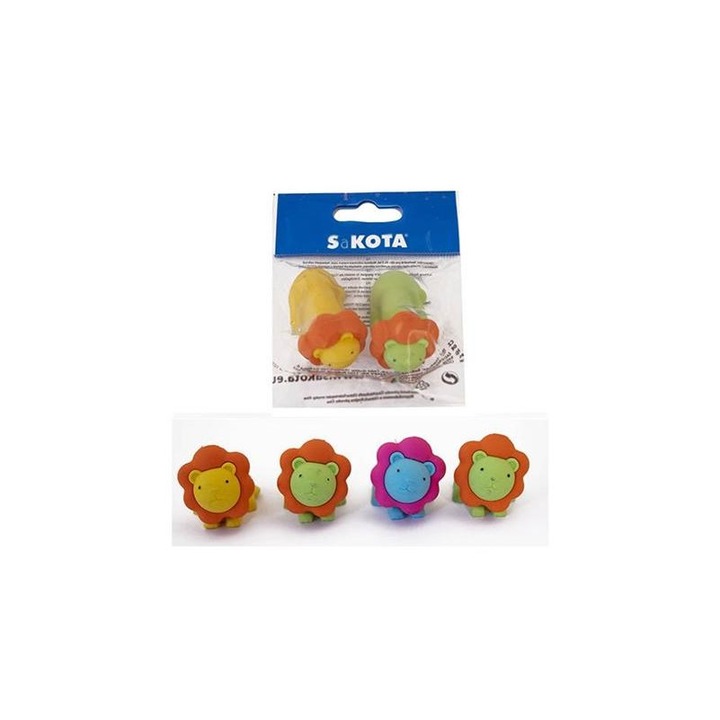 Sakota 3d oroszlán alakú 2db radír