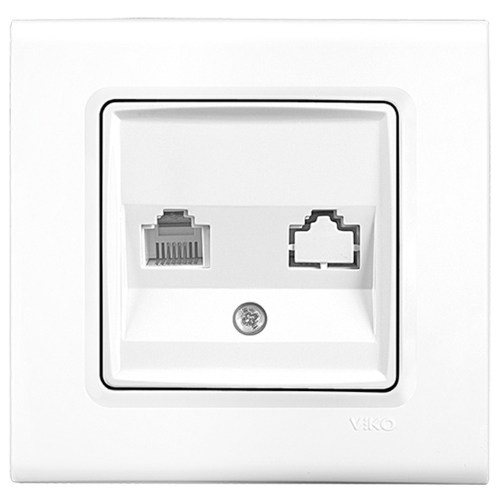 Priza date simpla RJ45, CAT 5e, Alb