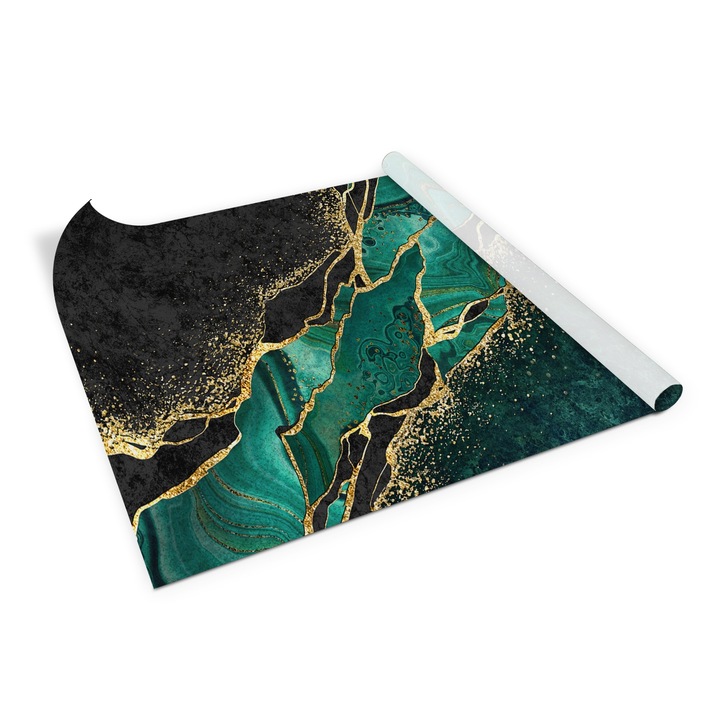 Öntapadó fólia, matrica, bútor, PVC fólia, malachit, Zöld, 100 cm x 50 cm