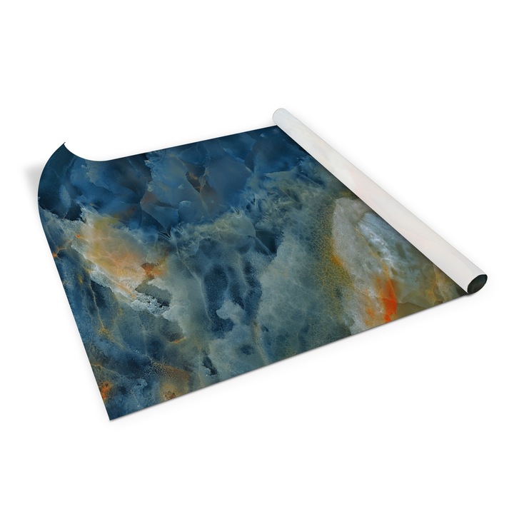 Folie de mobila autoadeziva, Decormat, onix, Albastru, 100 x 50 cm, 010130570010000053863