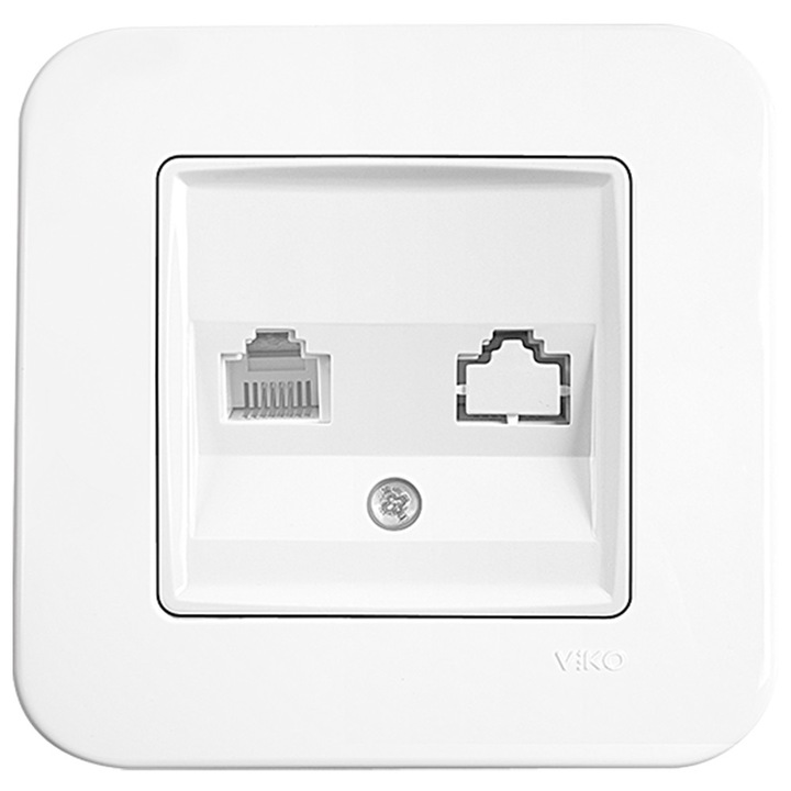 Priza date simpla RJ45, CAT 5e, Alb