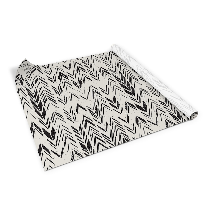 Folie de mobila autoadeziva, Decormat, Chevron exotic, Negru, 100 x 50 cm, 010130570010000053998