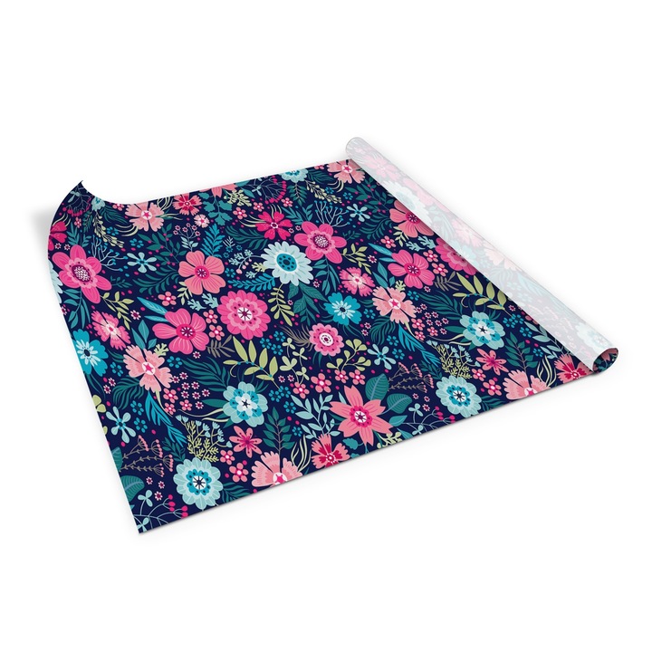 Folie de mobila autoadeziva, Decormat, model floral, Multicolor, 100 x 50 cm, 010130570010000054008