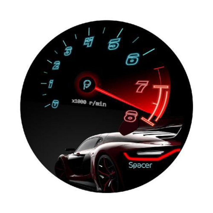 Covor pentru scaun gaming Spacer SPFP-SPEED-120, protectie parchet, cauciuc si material textil, 1200 x 3mm, rotund
