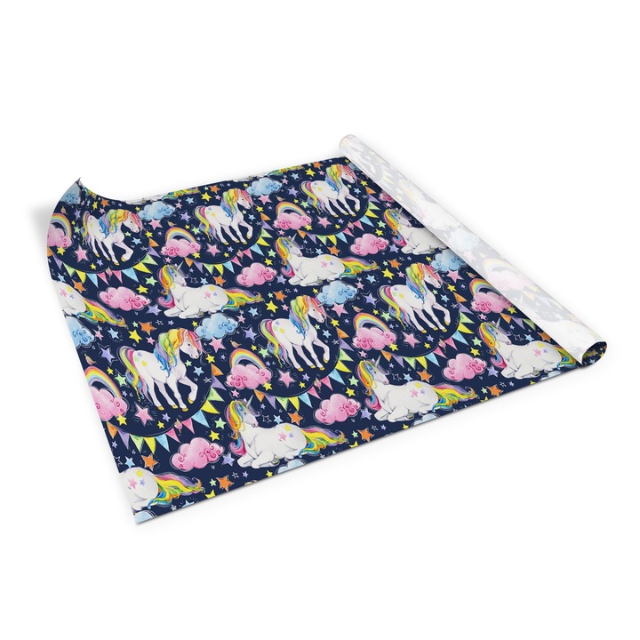 Folie de mobila autoadeziva, Decormat, curcubeu unicorn, Multicolor, 100 x 50 cm, 010130570010000054056