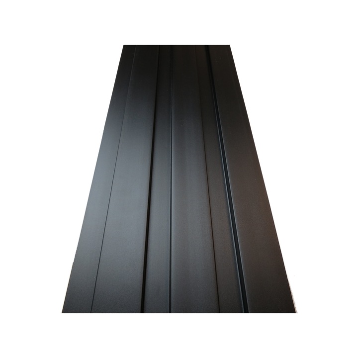 Panou riflat decorativ 270 cm lungime x 20 cm latime x 1.4 cm grosime - Riflaj culoare negru mat