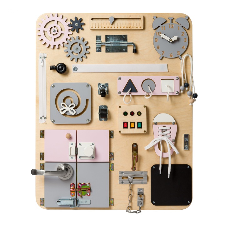 Placa de manipulare, Woobiboo, Creatii 3D, Plus, Maro/Roz, 50 x 62.5 cm