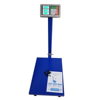 Cantar Electronic 700 kg White Deals® cu Acumulator si Platforma metalica din tabla striata, brat rabatabil, functie Shake