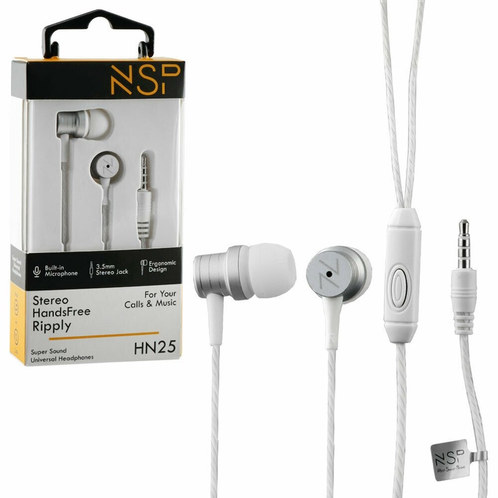 Casti audio, Sencor, Jack 3.5mm, Alb