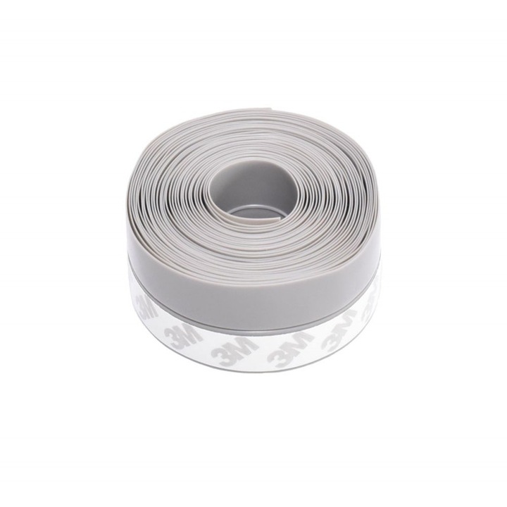Banda Gri pentru Usi si Feronerie, 35mm x 5m - Solutie de Etansare pentru Reducerea Curentului de Aer si Economisirea Energiei