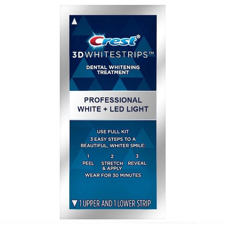 Crest 3D Whitestrips Professional White Fogfehérítő csík készlet, 10% koncentráció, 1 tasak/2 csík
