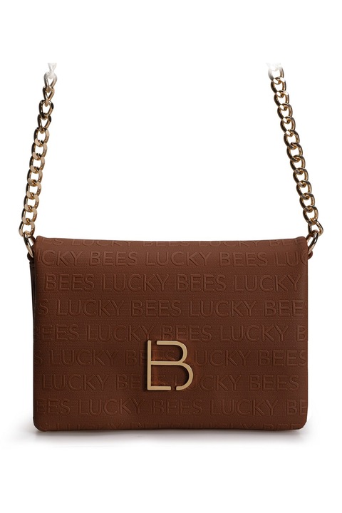 Lucky Bees, Geanta de umar cu logo in relief, Maro