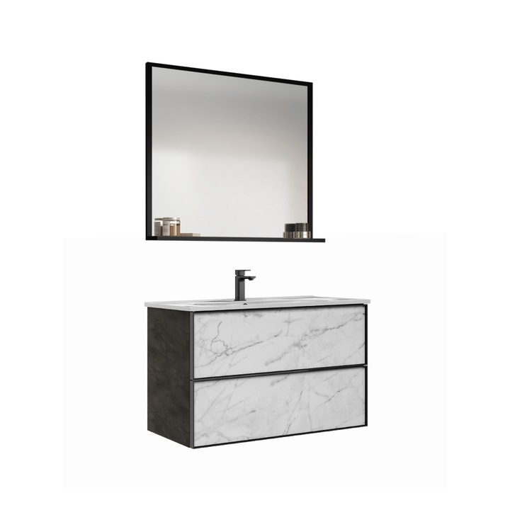 Set mobilier baie Orka Lucca, 100 cm, 3 piese, irony