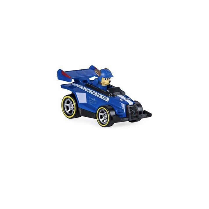 Versenyautó Paw Patrol figurával, Chase, fém anyag, kék