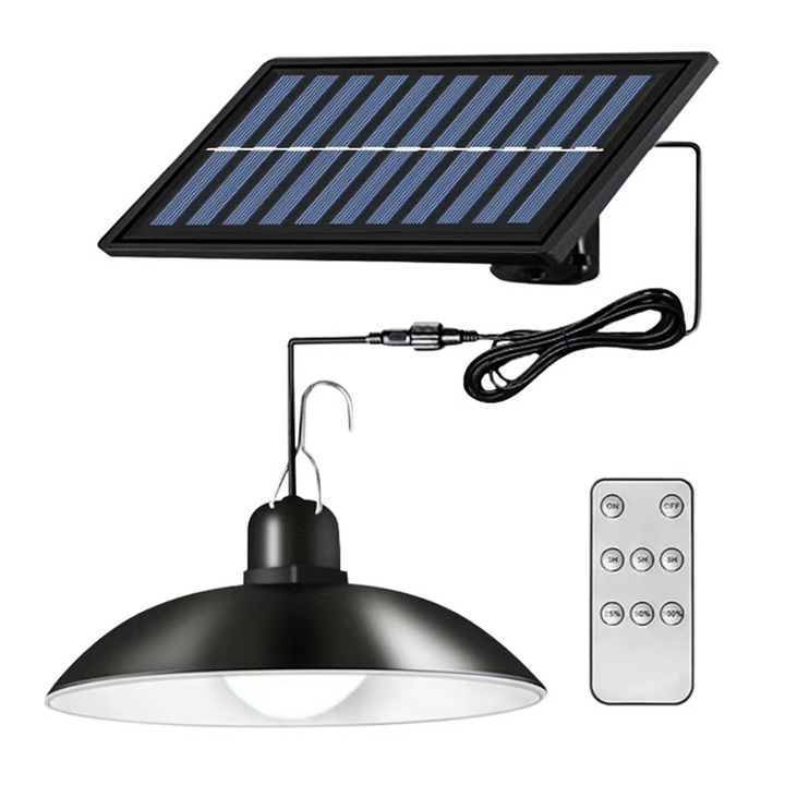 Окачена соларна лампа, NEVERMORE, 30 SMD LED, 400lm, 2.5m кабел, включено дистанционно управление