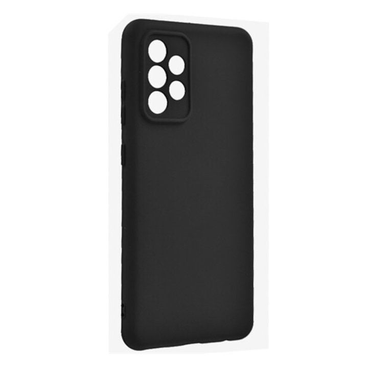 Gigapack szilikon mobiltelefon tok, matt, mikrofiber plüss karcolásmentesítő belső, prémium, fekete, kompatibilis: Samsung Galaxy A52 5G, SM-A526F, / Galaxy A52s 5G, SM-A528, / Galaxy A52 4G, SM-A525F
