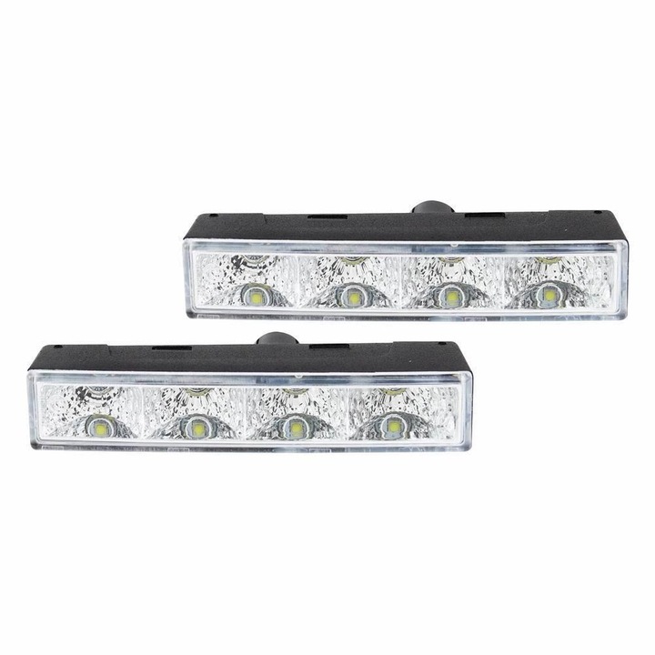 Set 2 proiectoare zi DRL 125x24mm 12/24V, 4 LED-uri, DRL540PRO 01528 Amio