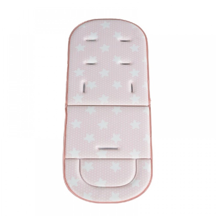 Saltea universala pentru carucior Cangaroo Kona Pink, Orificii pentru centurile de siguranta, Tesatura speciala respirabila, Dimensiune 80 x 32 cm