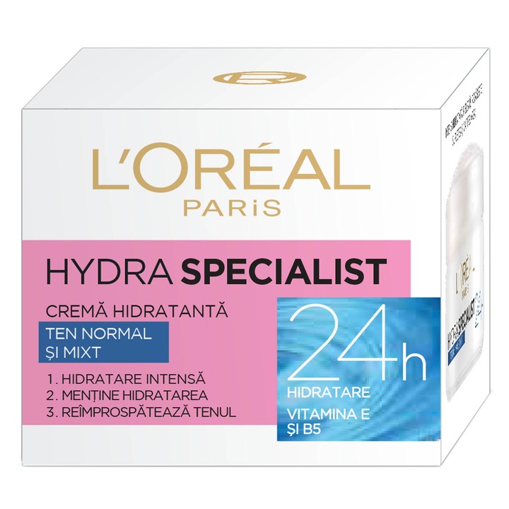 Crema hidratanta pentru fata L'Oreal Paris Hydra Specialist pentru ten normal si mixt, 50 ml