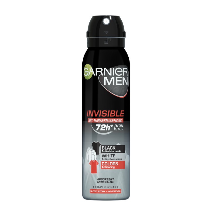 Deodorant Garnier Deo Men Spray Black White Colors, 150 ml