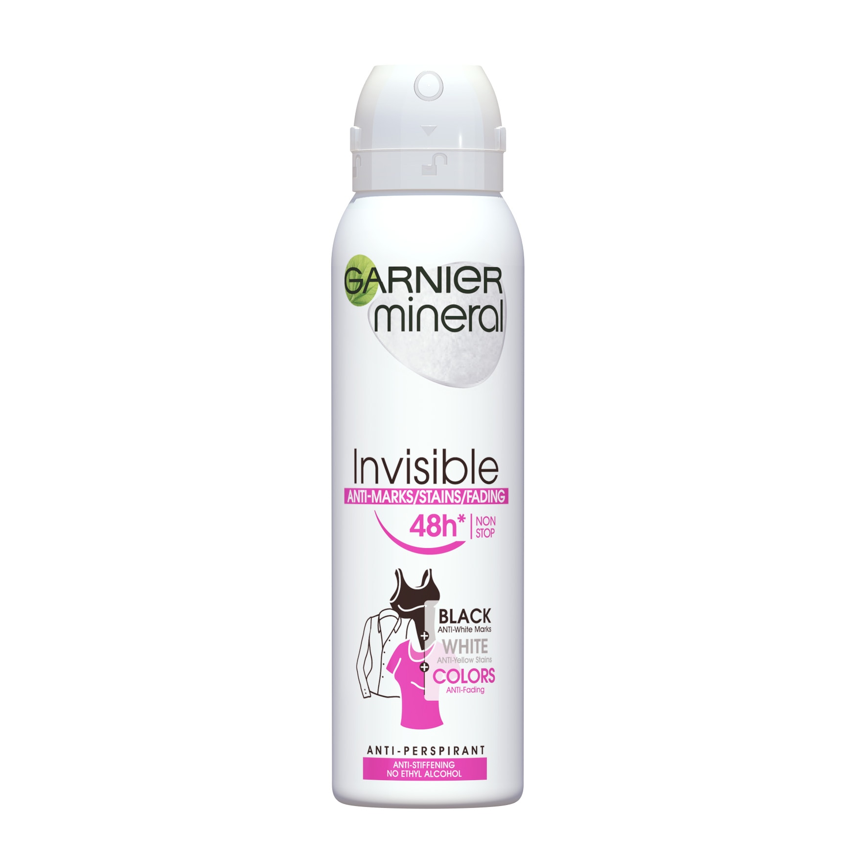 Deodorant Garnier Deo Spray Invisible Black White Colors, 150 ml