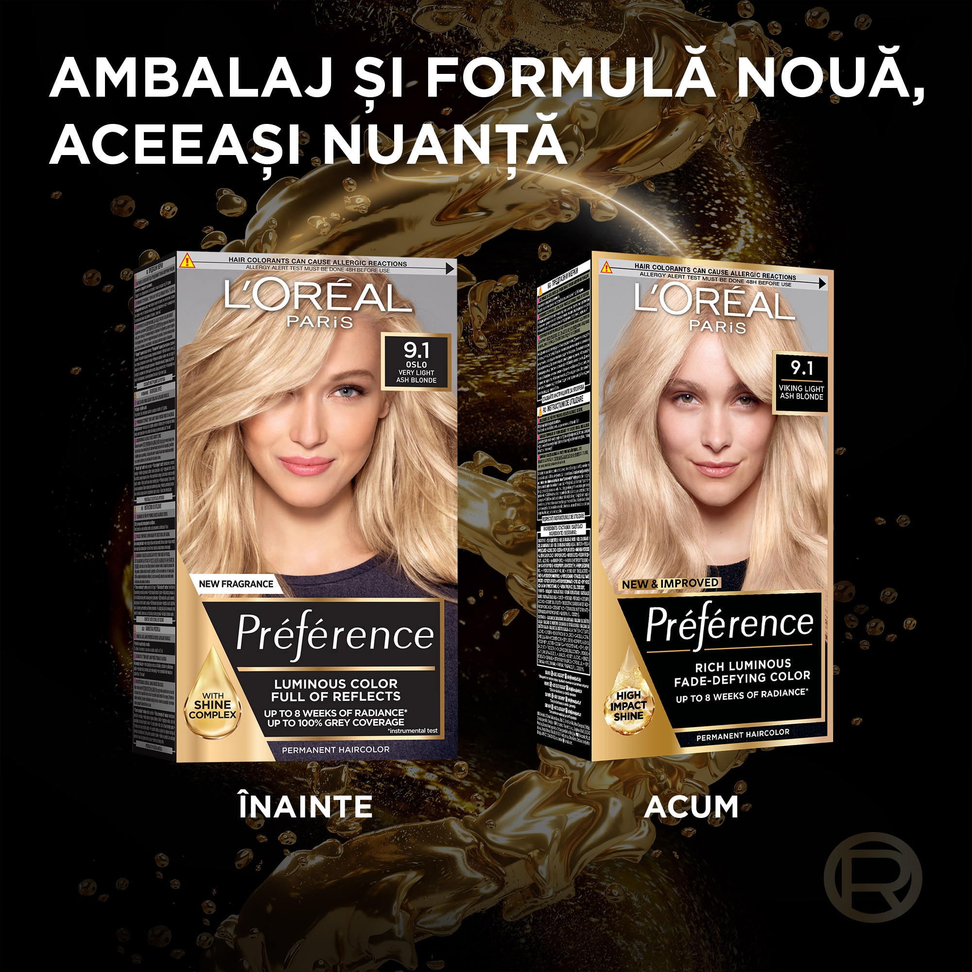 Vopsea de par permanenta cu amoniac L'Oreal Paris Preference 9.1