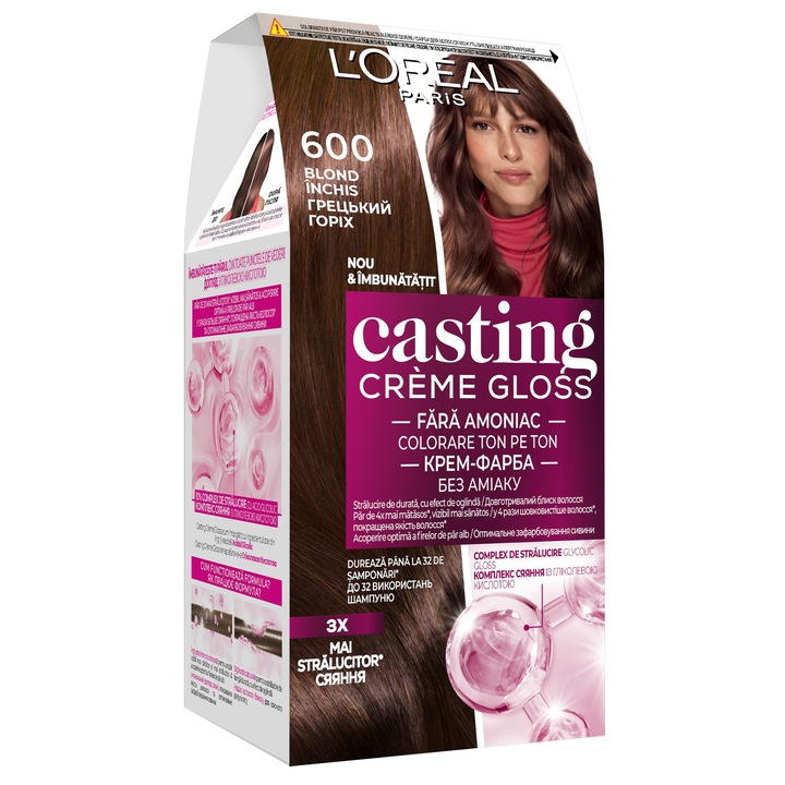 Полуперманентна боя за коса без амоняк L'Oreal Paris Casting Creme Gloss, Наситено Рус