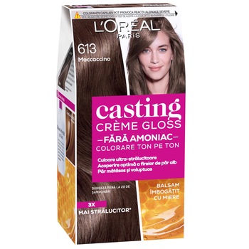 Vopsea de par semi-permanenta fara amoniac L'Oreal Paris Casting Creme Gloss 613 Mocaccino, 180 ml Vopsea de par semi-permanenta fara amoniac L'Oreal Paris Casting Creme Gloss 613 Mocaccino, 180 ml